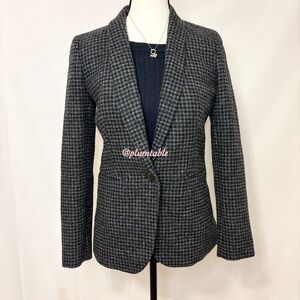 J. Crew Black and Gray Checkered Blazer